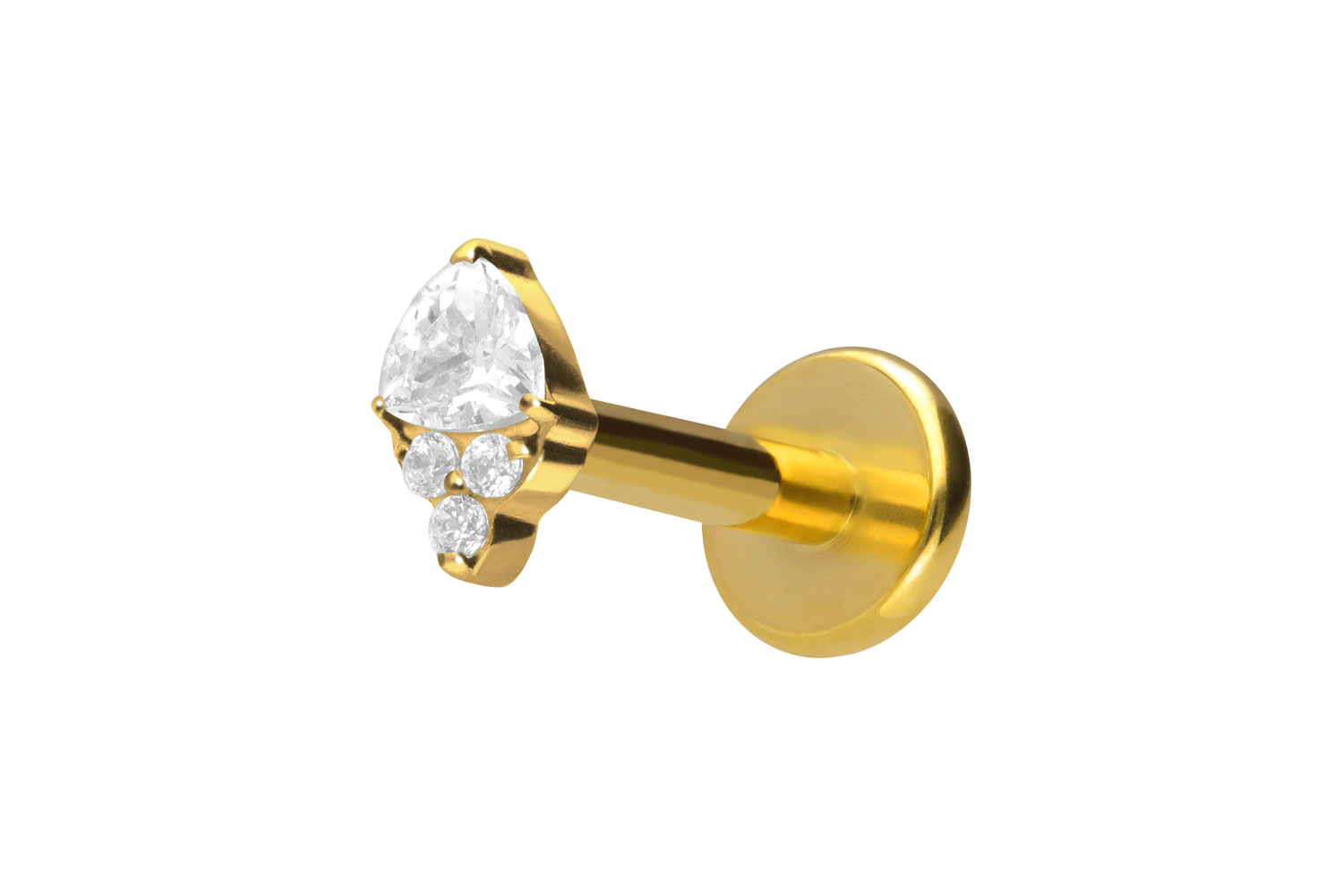 Titan Labret Piercing mit Innengewinde EINGEFASSTE KRISTALLE